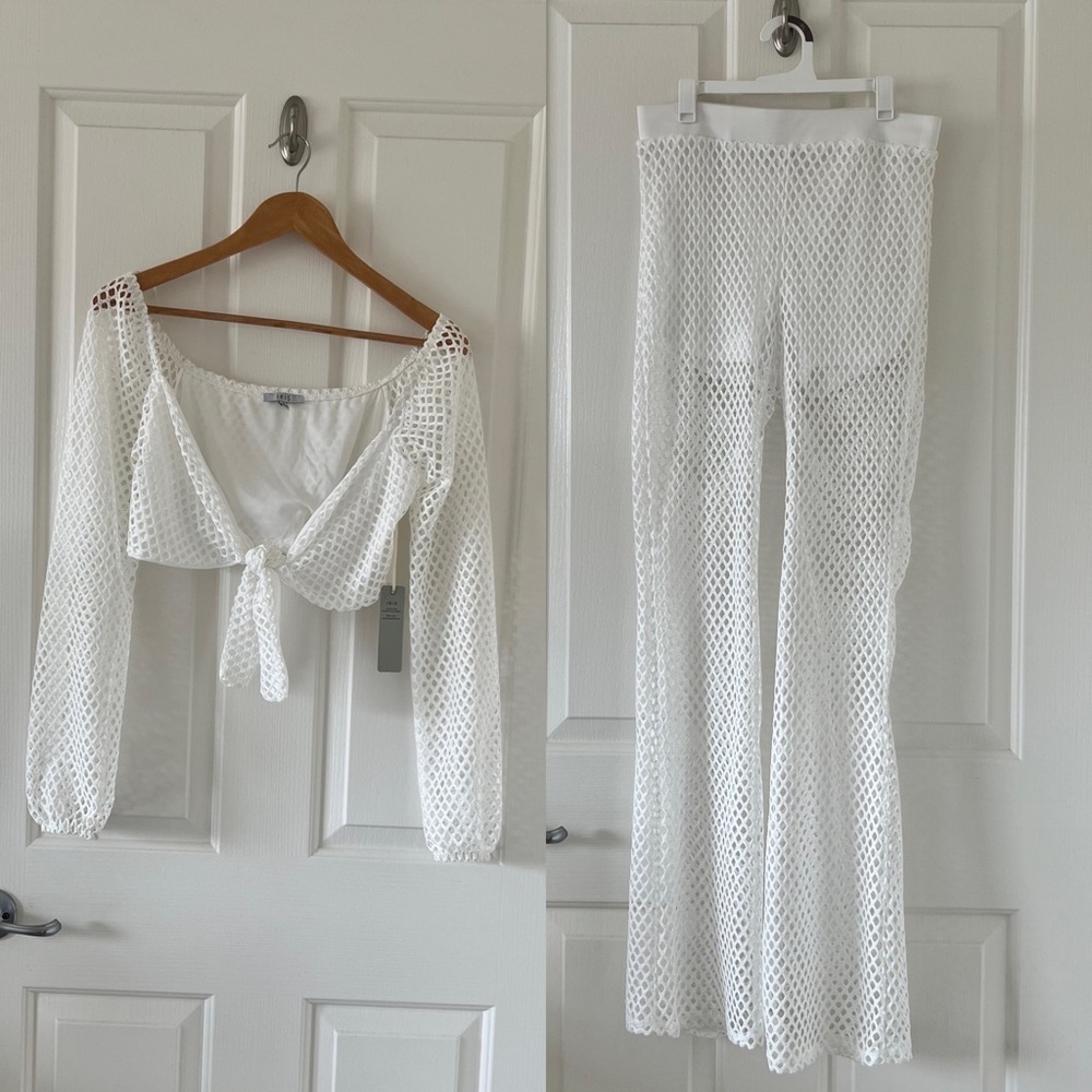 White Netted Pants & Top 2 Piece Outfit 🤍